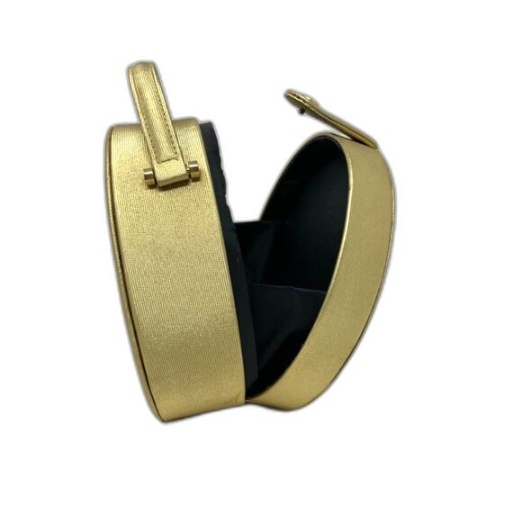 VINTAGE GIORGIO BEVERLY HILLS GOLD ROUND CLUTCH PURSE WITH SNAP CLOSURE - Picture 8 of 11